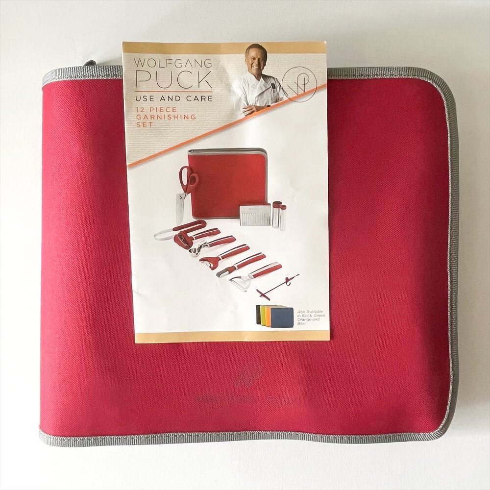 Wolfgang Puck Garnishing Set 12 pc Vegetable Prep Kitchen Tools with Red Case